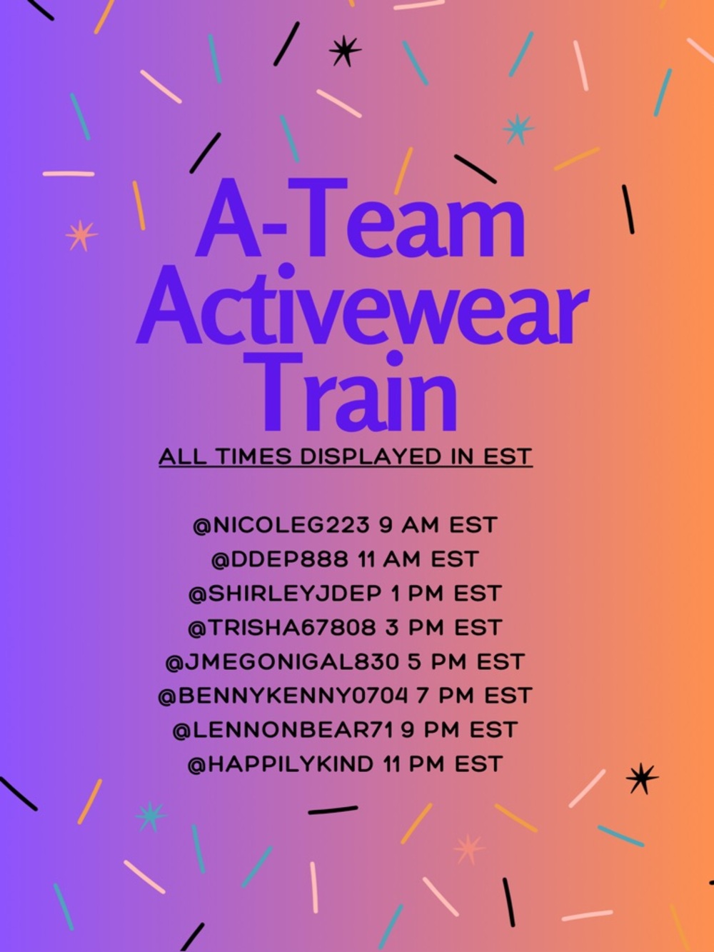 Join us for the A-Team Activewear Train 5/23
